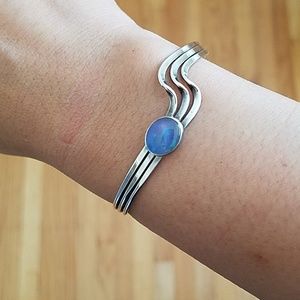 Sterling Silver Opal Cuff